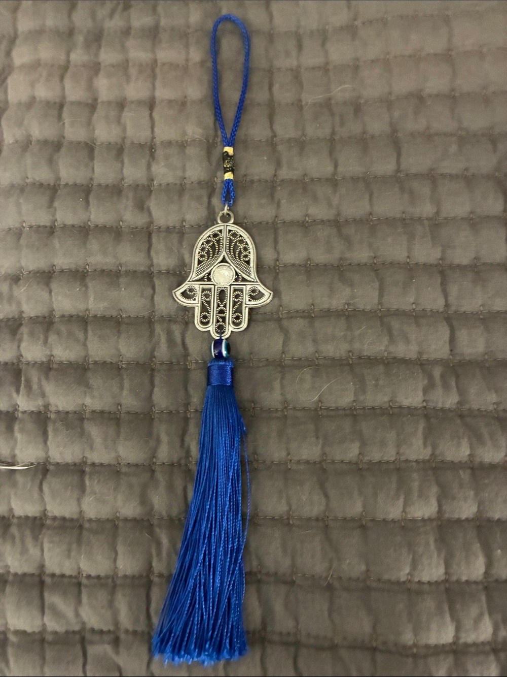 Silver Hamsa Hand tassel